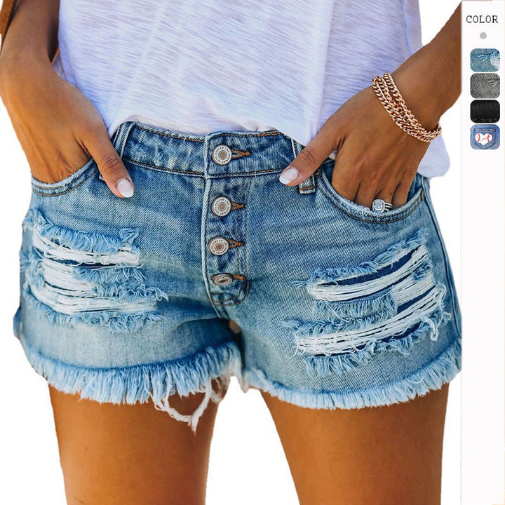 Shorts en denim déchirés pour femmes Levoire