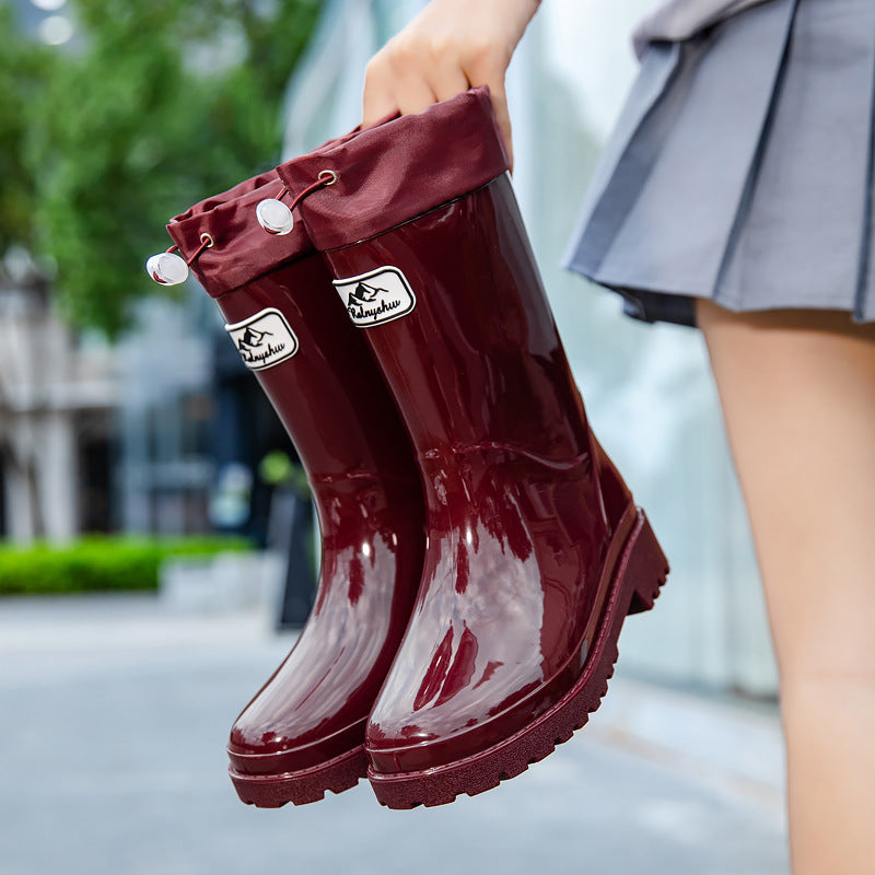 Femmes Bottes en caoutchouc de haute qualité et stylées avec système de lacets réglable Avriane