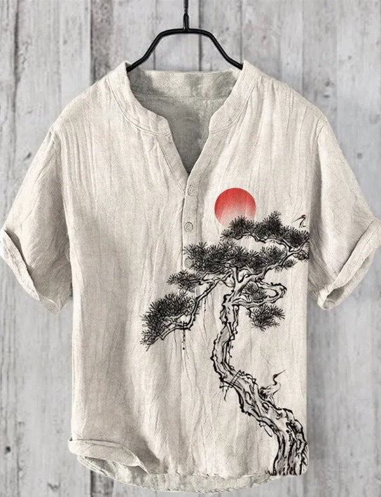 Levoire | Chemise Japonaise En Mélange De Lin Soleil dans le pin