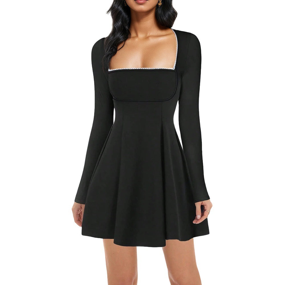 Robe femme avec décolleté carré stylé et manches longues Levoire