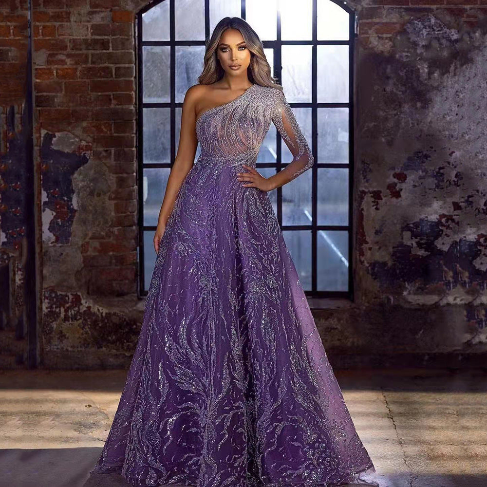 Levoire | Élégant Saison de Solutions Robe de Soirée Jupe Longue Violet