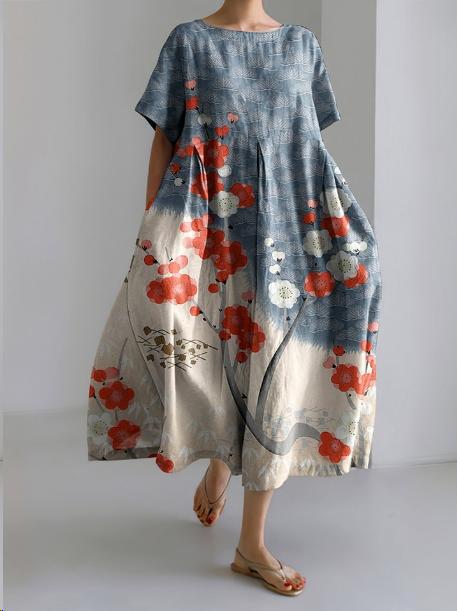 Levoire | Robe longue amusante avec couvre-ventre Fleurs colorées