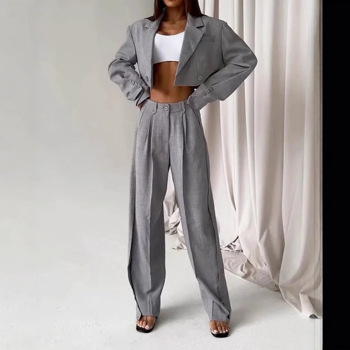 Ensemble de blazer surdimensionné à la mode pour femmes avec pantalon taille haute Levoire