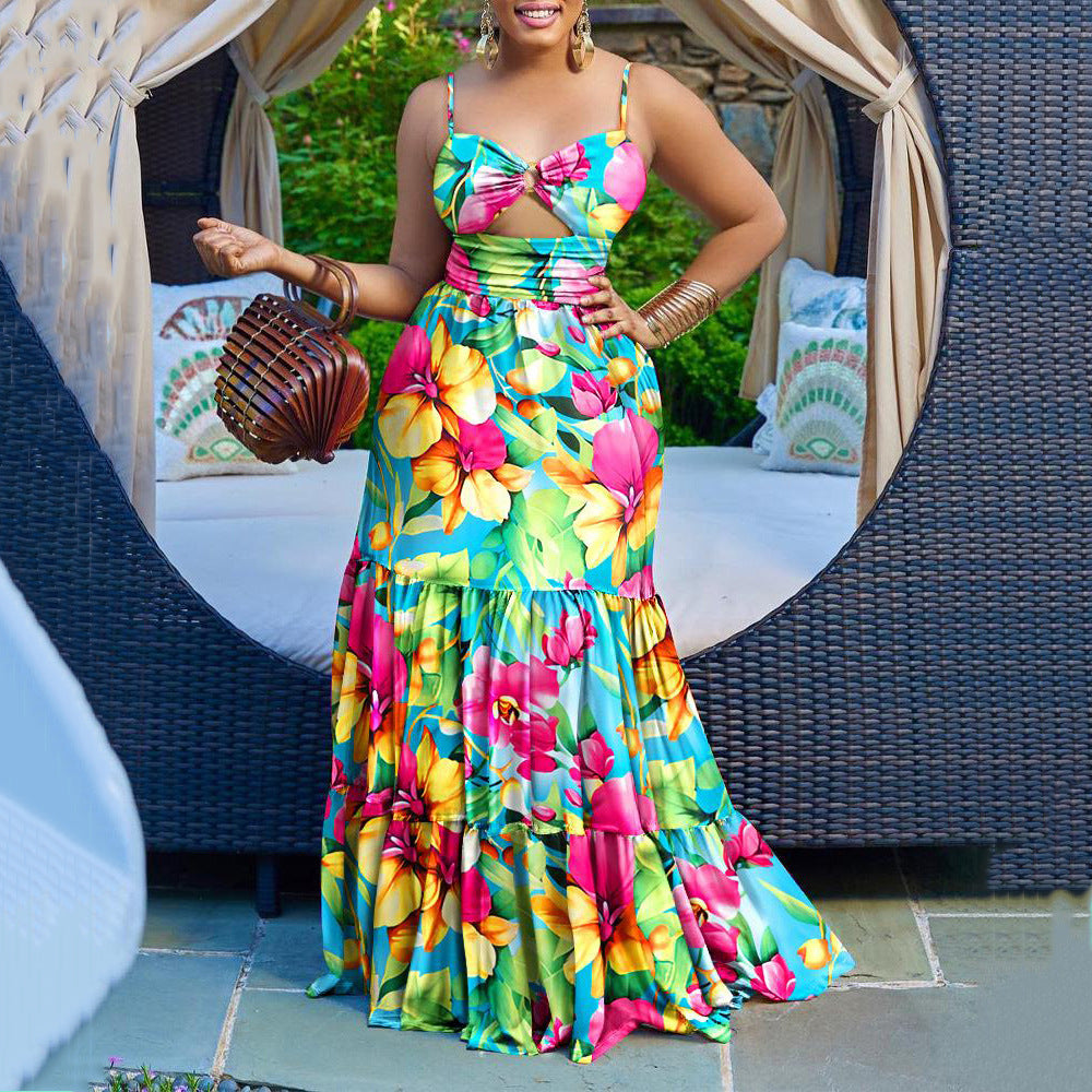 Levoire | Robe Maxi à Imprimé Élégant avec Dos Dégagé Image 1