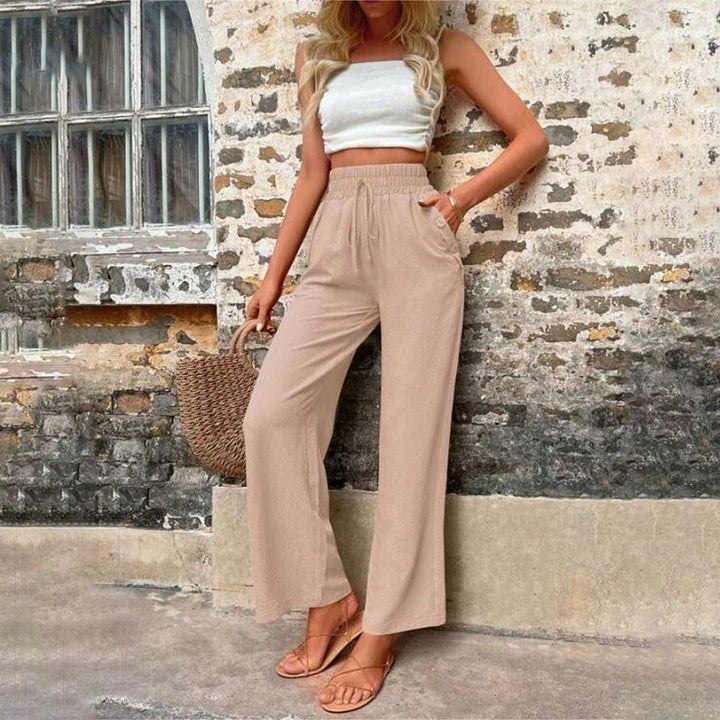 Levoire | Pantalons D'Été Colorés Légers Pour Femmes Avec Jambes Larges Kaki