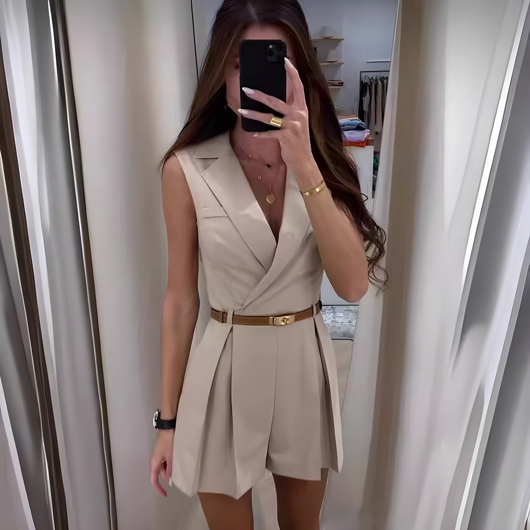 Levoire | Combinaison Sans Manches Élégante Pour L'Été Beige