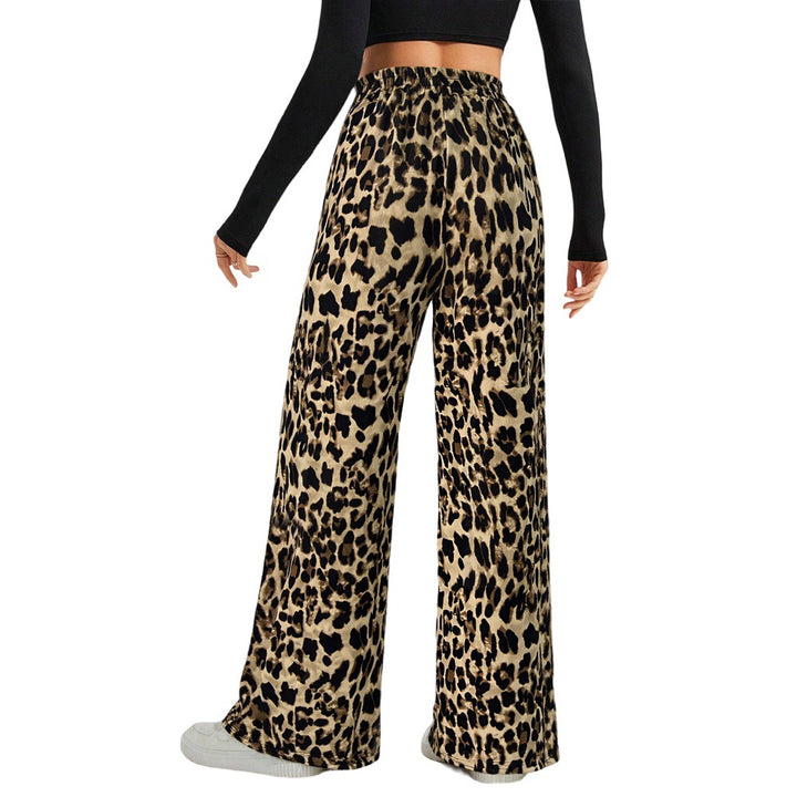 Pantalons palazzo larges pour femmes avec imprimé animal et ceinture élastique confortable Levoire