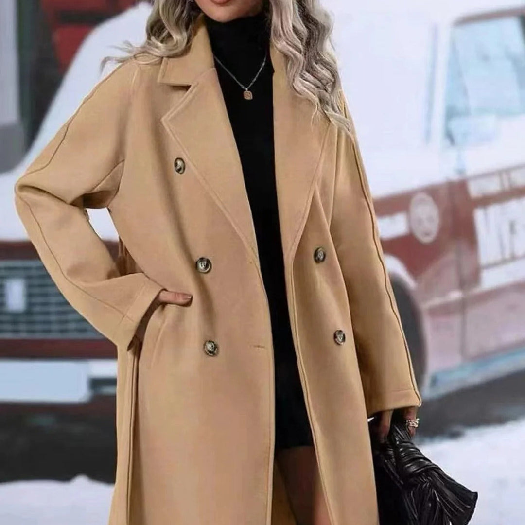 Levoire | Manteau en laine à double rangée Khaki