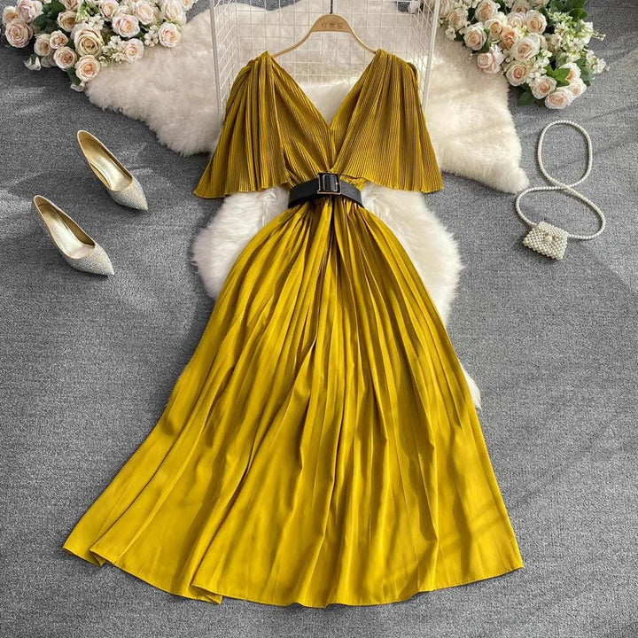 Levoire | Robe longue en A Gingembre Jaune Taille libre