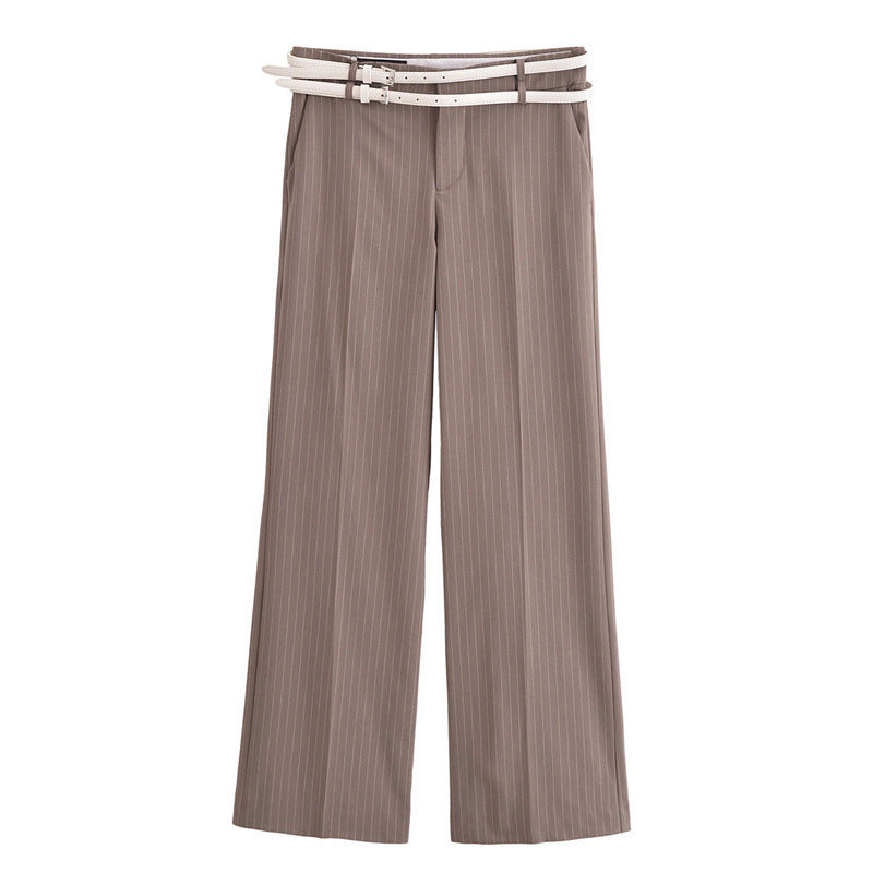 Levoire | Ensemble à carreaux Gilet à carreaux Ceinture Pantalons larges Pantalons