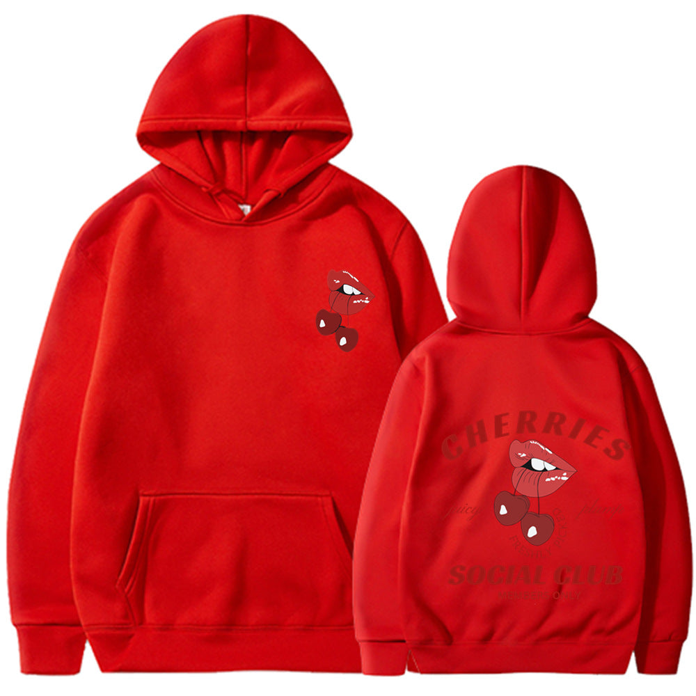 Sweat à capuche femme avec design cerise exclusif Levoire