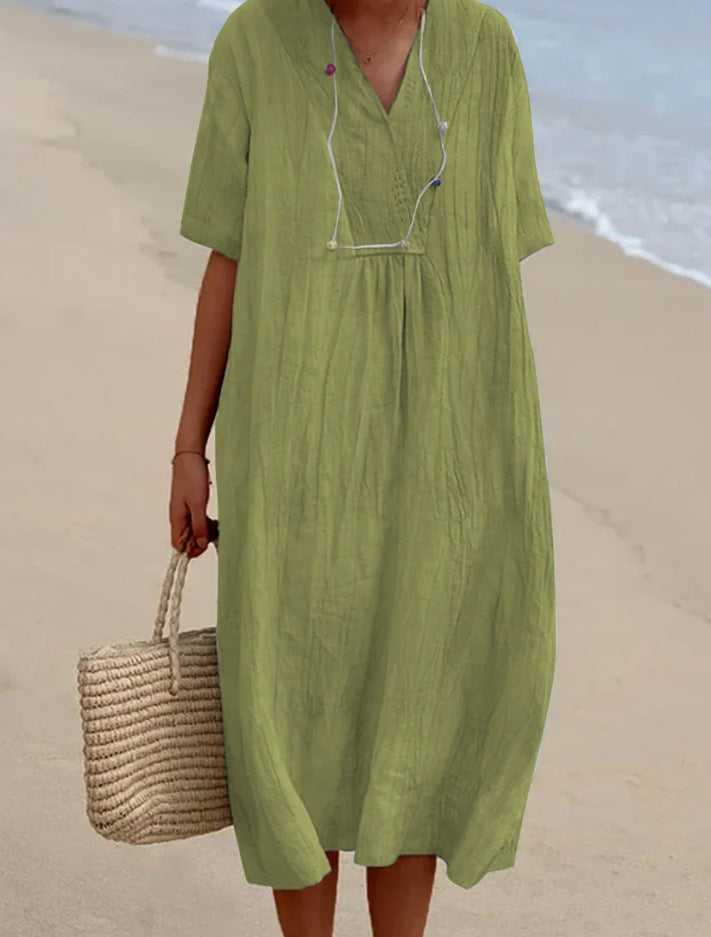 Levoire | Charme Estival En Coton Et Lin Vert clair
