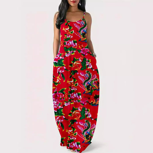 Levoire | Relaxing summer print Add pockets Lörppö Handle Long skirt