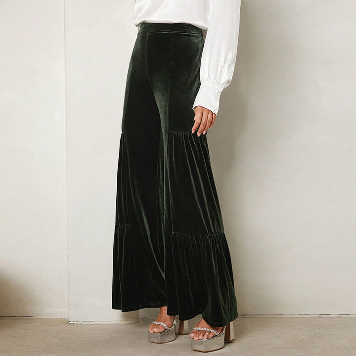 Pantalons larges en velours pour femmes avec détails froncés Levoire