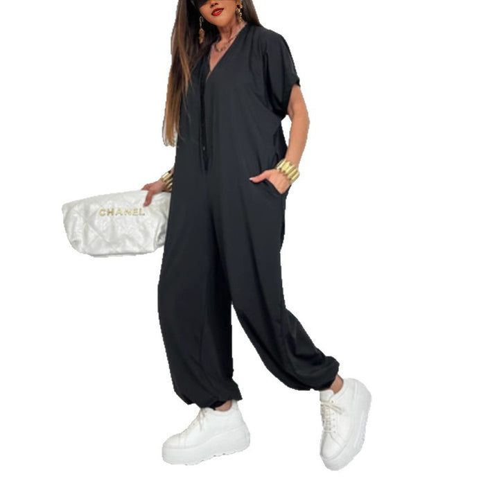 Combinaison oversize pour femmes avec un imprimé léopard moderne et des poches pratiques Levoire