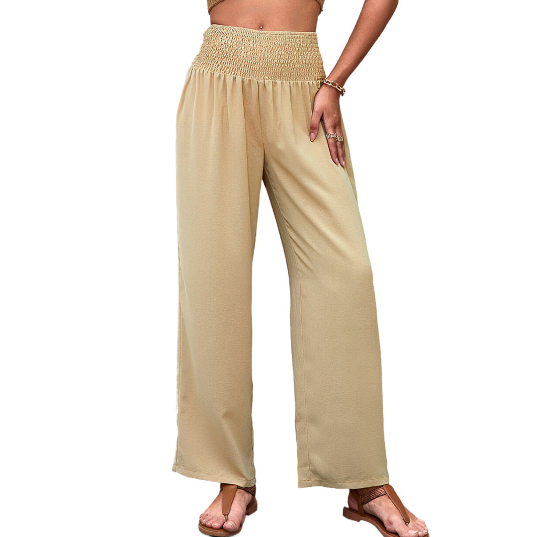 Pantalons palazzo aérés pour femmes avec taille élastique et jambes larges Levoire