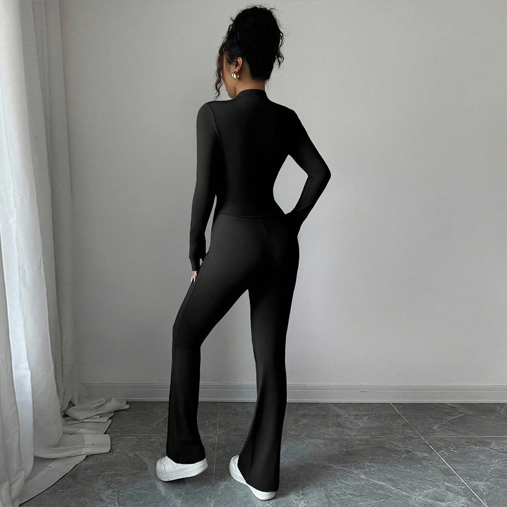 Veste de sport pour femmes avec fermeture éclair et jambes évasées Levoire