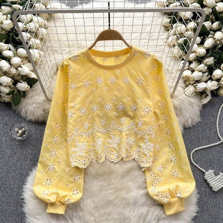 Levoire | Chemise à manches courtes avec manches bouffantes Jaune Taille libre