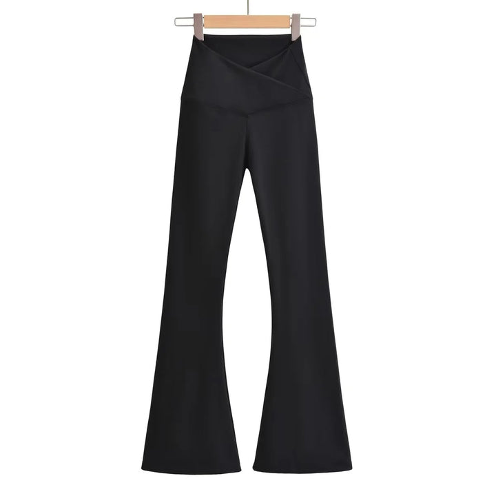 Leggings pour femmes évasés avec taille haute et look enveloppant élégant Levoire