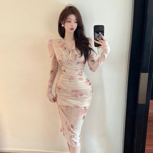 Levoire | Robe Tendance Kihara Décolleté en V Fronces Partie à Nouer