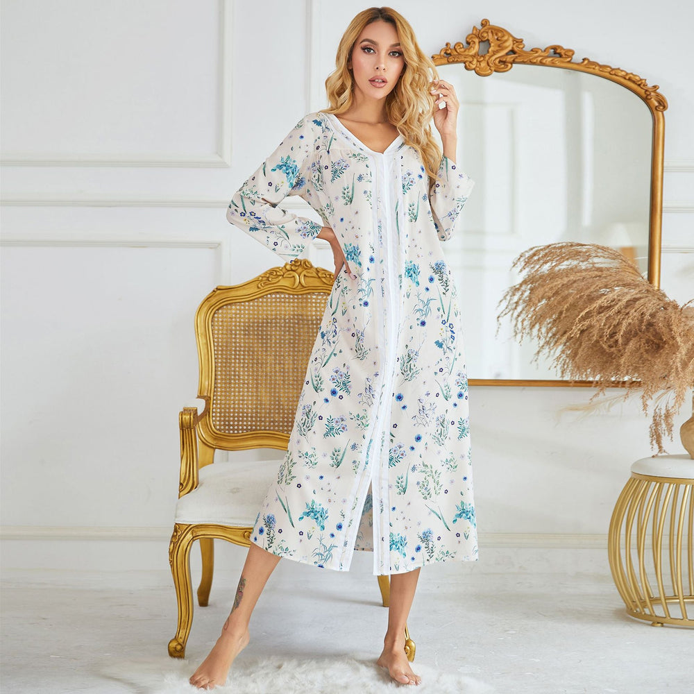 Levoire | Chemise de nuit imprimée Automne Hiver Robe de nuit en tricot imprimée