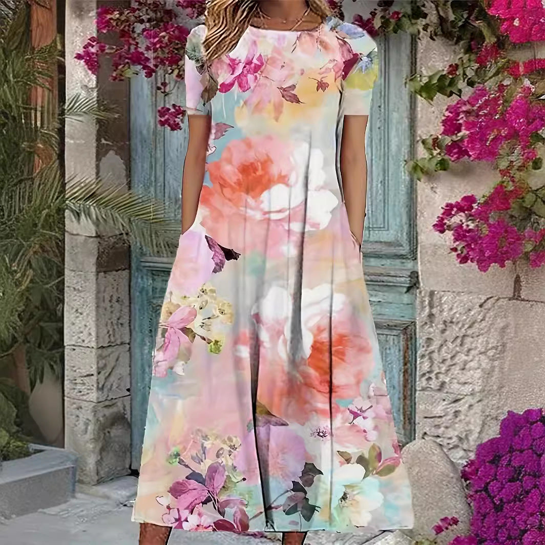 Levoire | Eloisa Print Robe à Manches Courtes