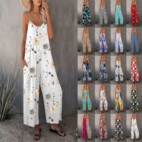 Levoire | Robe salopette à bretelles sans manche à jambes larges décontractée