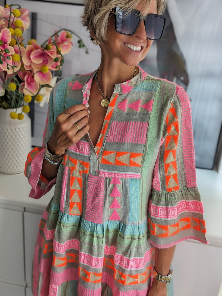Levoire | Robe Bohémienne Avec Motif Ethnique