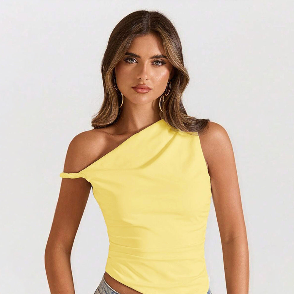 Haut asymétrique pour femmes avec un design drapé tendance Levoire