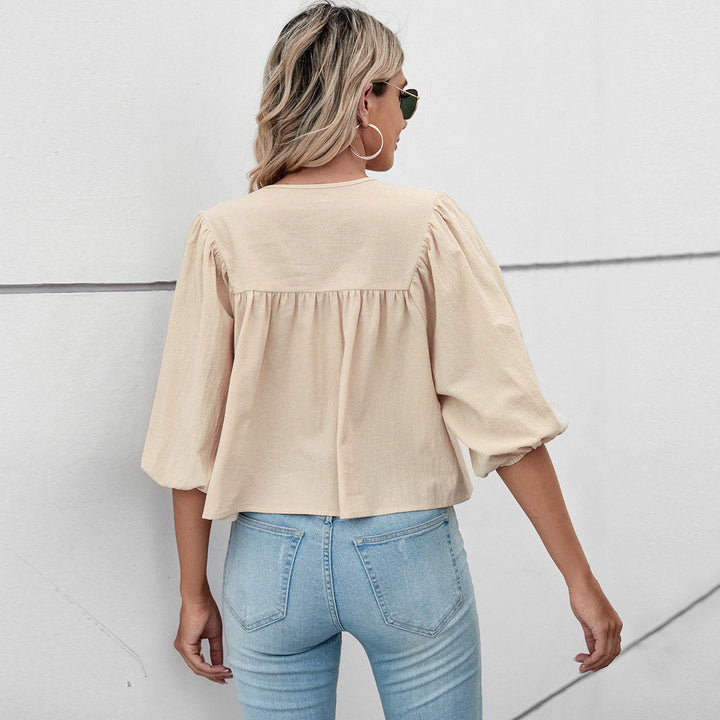 Blouse femme à manches larges et nœud ludique Levoire
