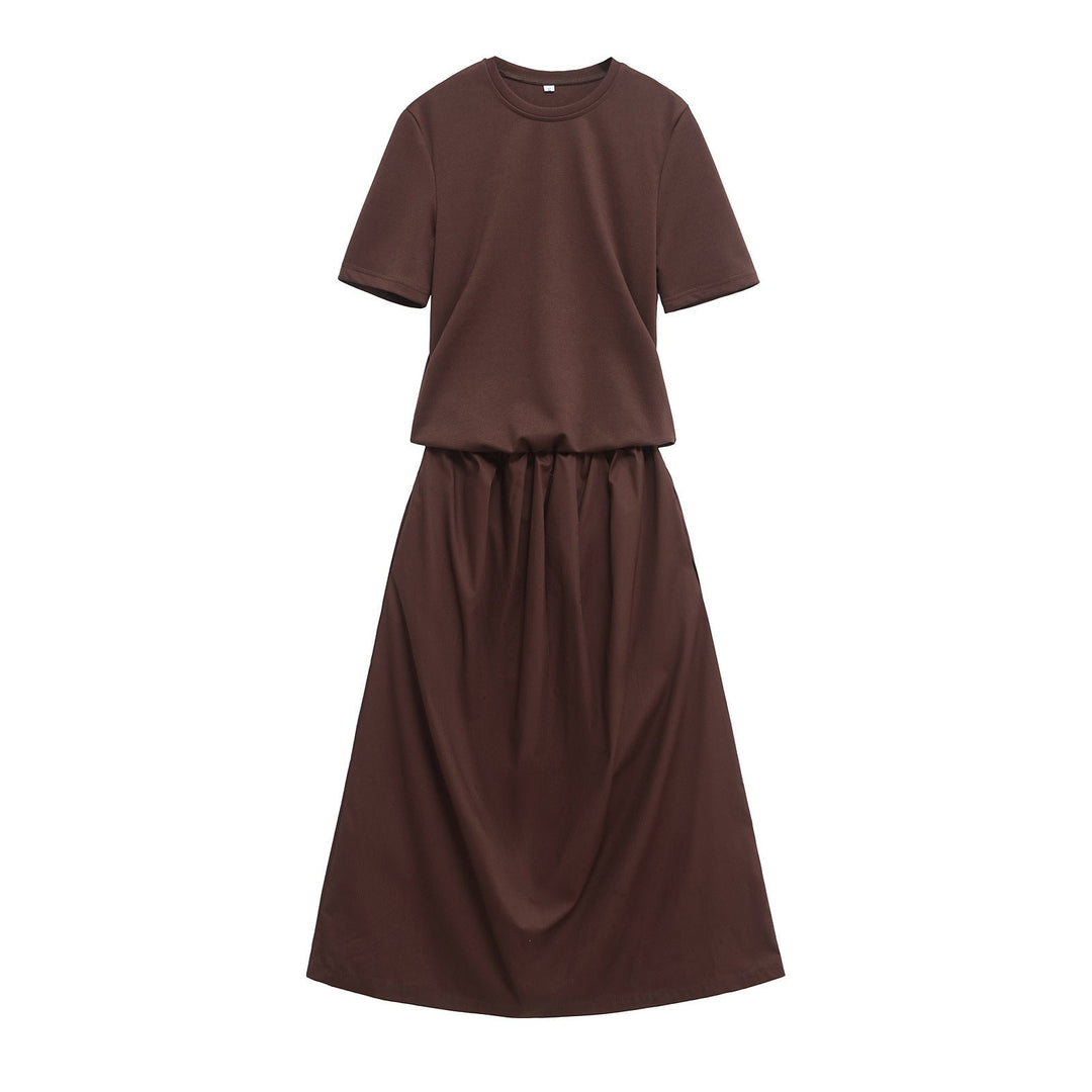 Levoire | Robe Longue à Manches Charmante Printemps Brun foncé