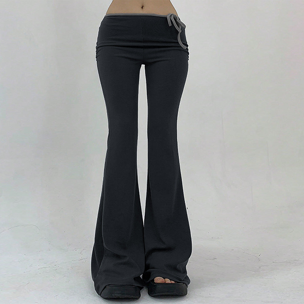 Pantalons de yoga évasés pour femmes avec taille élastique et tissu côtelé Levoire