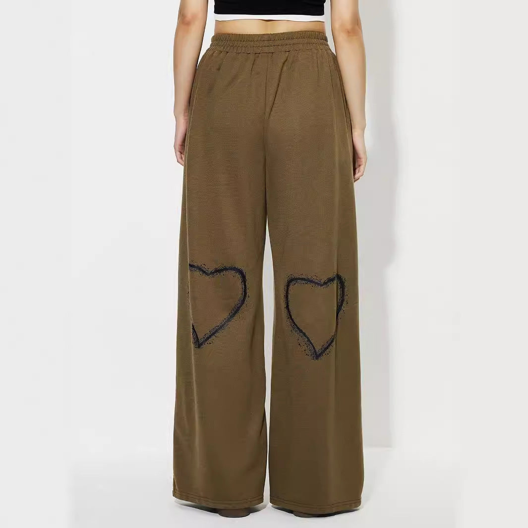 Pantalons de loisirs larges pour femmes en matériau léger avec taille élastique Levoire