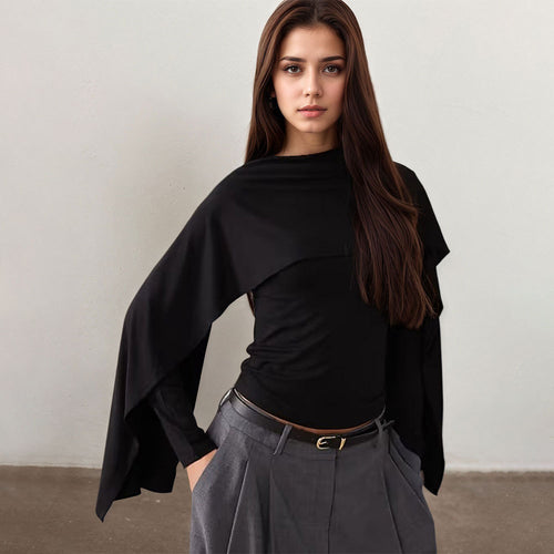 Haut élégant pour dames avec design asymétrique et manches larges Levoire