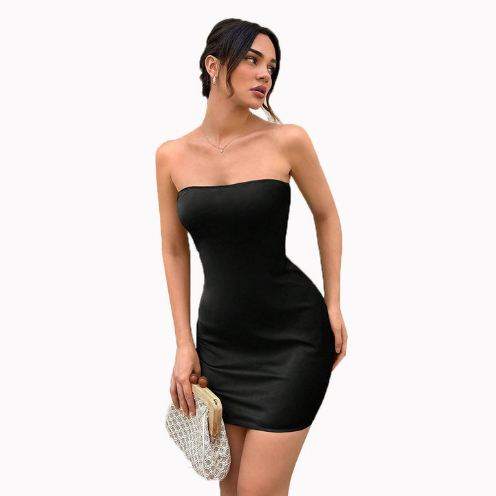 Robe mini bandeau ajustée pour femmes en tissu élastique Levoire