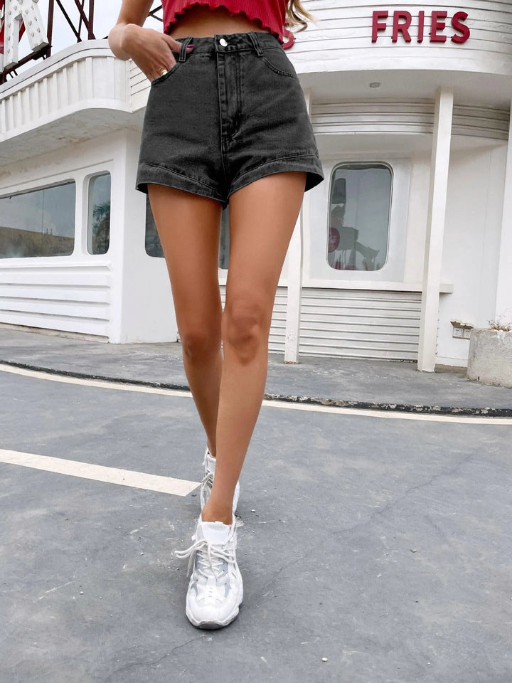 Levoire | Shorts en jean droits et ajustés Gris foncé