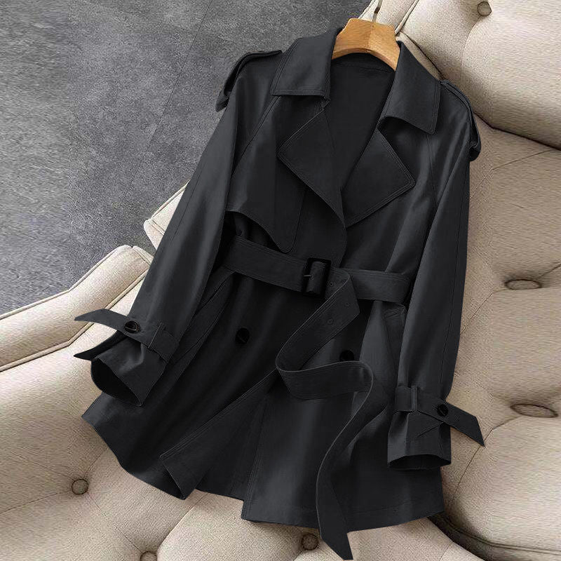 Levoire | Trench-Coat Avec Col Et Ceinture Pour Femmes Noir