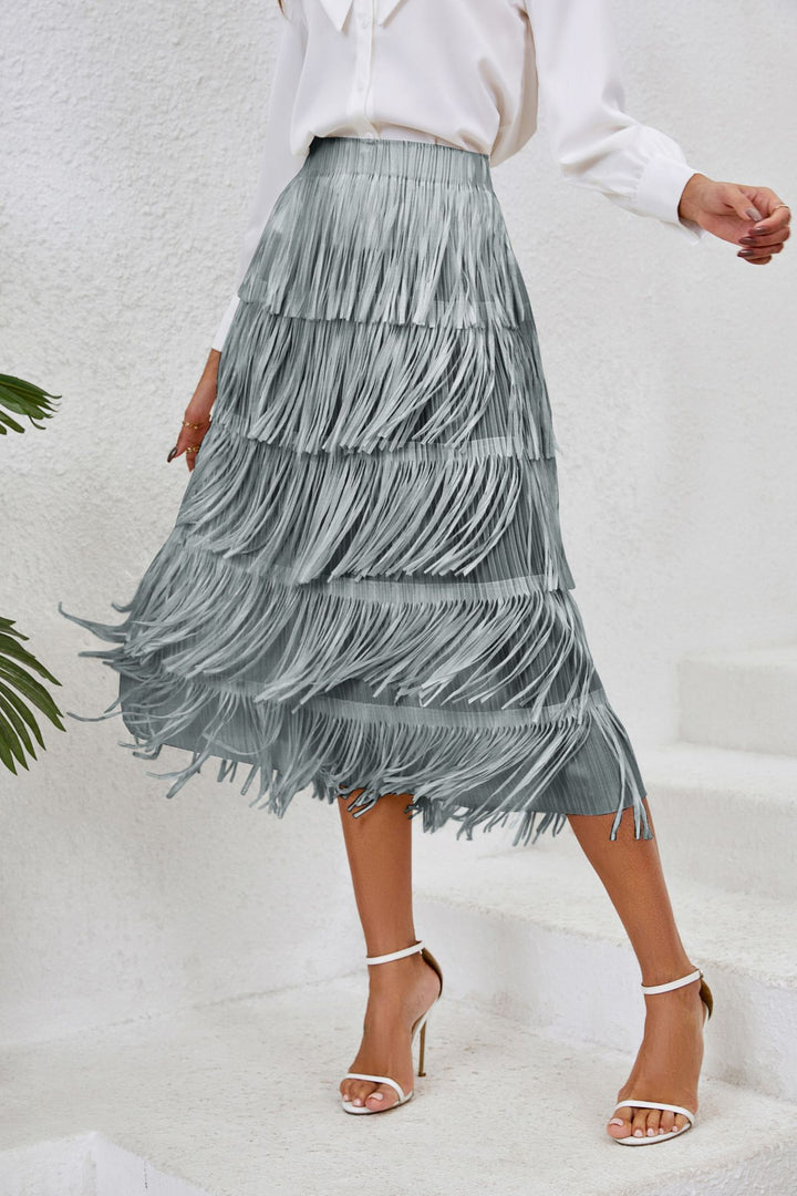 Jupe pour femme avec un design à franges et des couches fluides Levoire