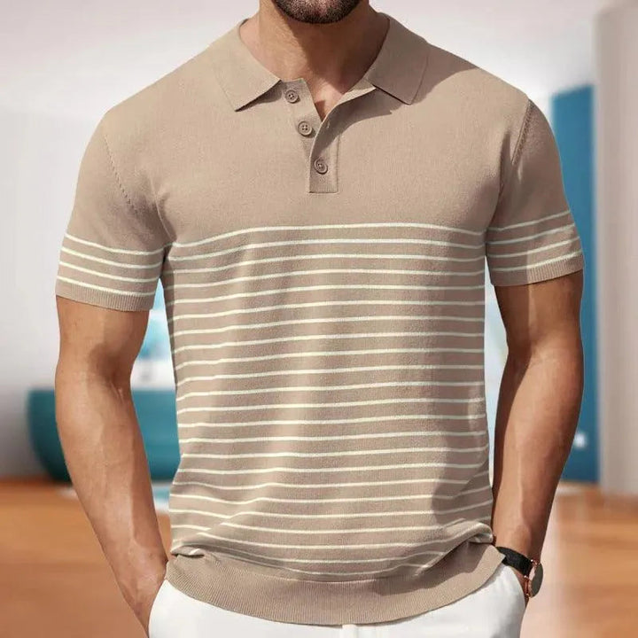 Levoire | Polo rayé pour hommes Poudre de crevette déshydratée