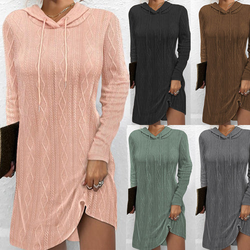 Robe hoodie femme avec motif en tricot texturé et fente latérale Levoire