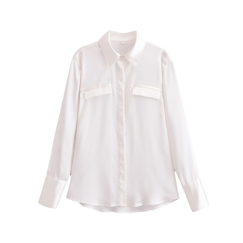 Levoire | Blouse en satin printanier brillant Blanc