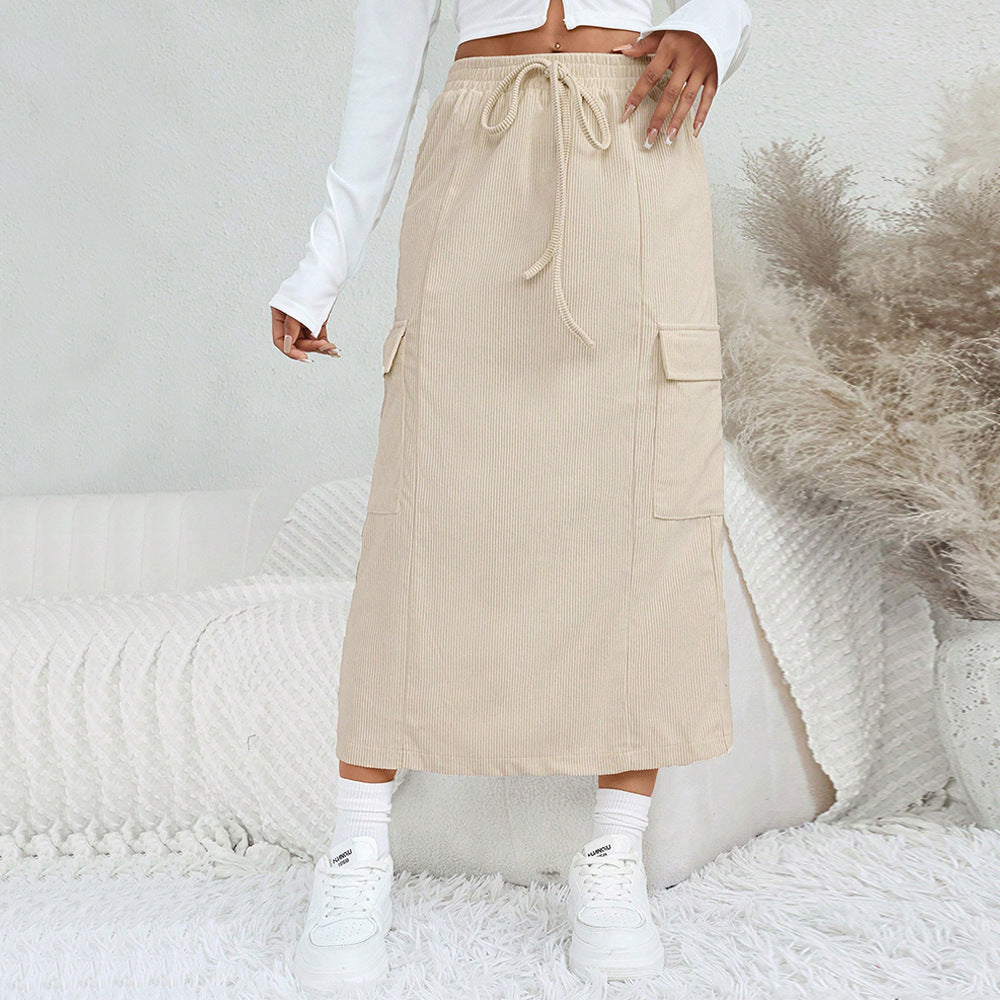 Jupe maxi pour femmes avec poches cargo pratiques et taille réglable Levoire
