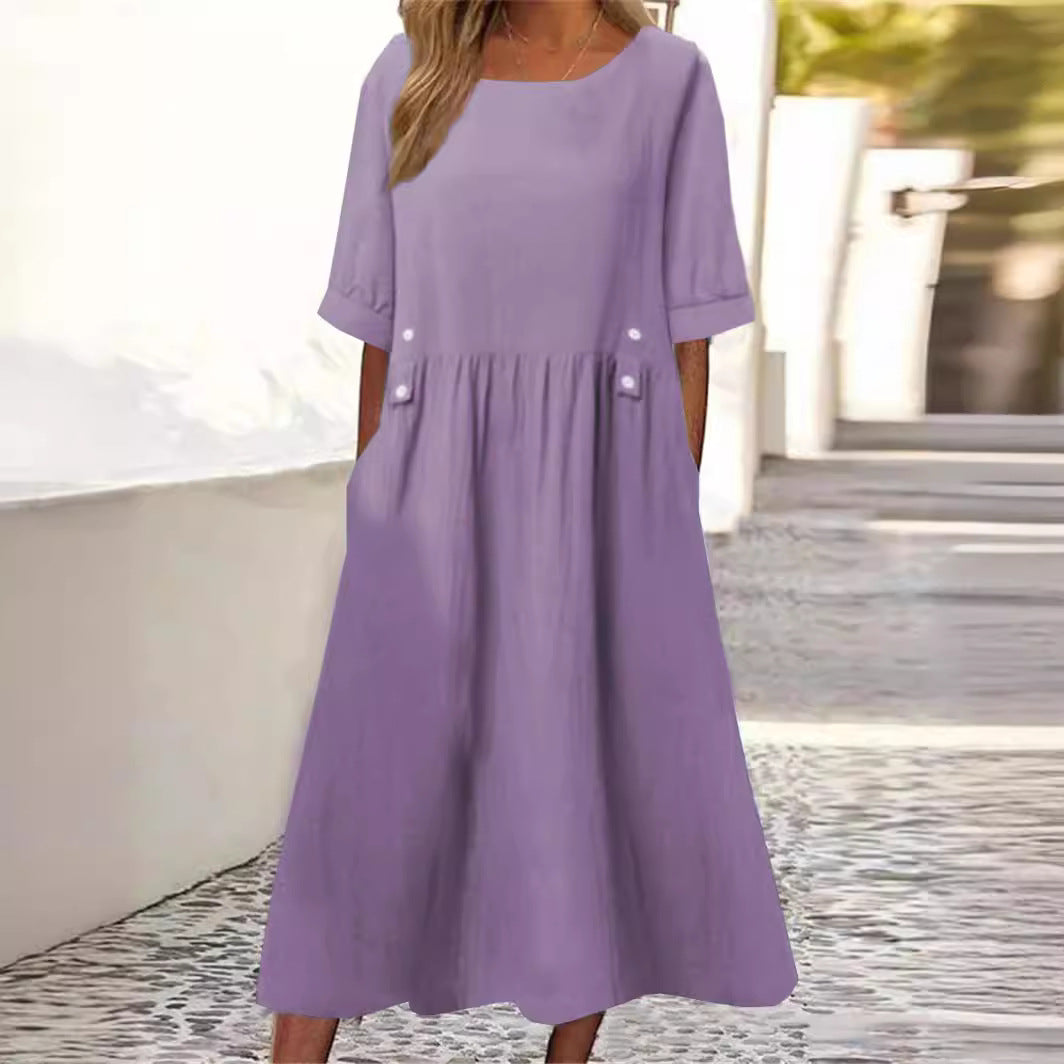 Levoire | Robe en lin de coton Lilas