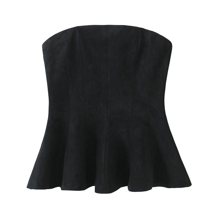 Levoire | Trendik Double Couleur Sans Epaule Bandeau-Tops noir