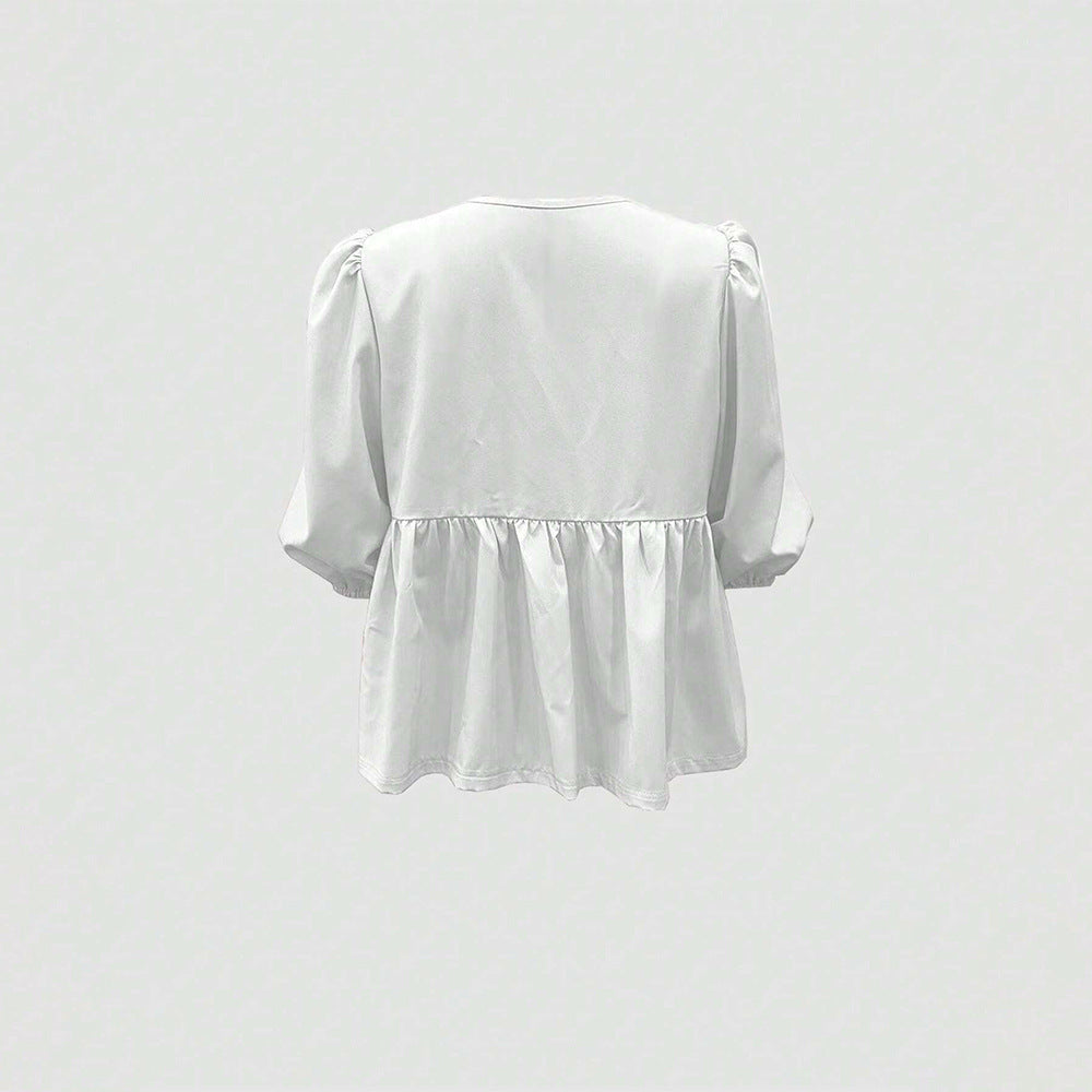 Blouse femme avec des détails de volants ludiques et une coupe décontractée Levoire