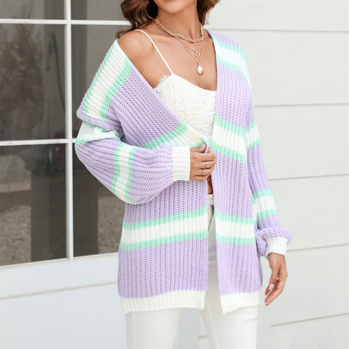 Levoire | Gilet Femmes Rayé Coloré Long