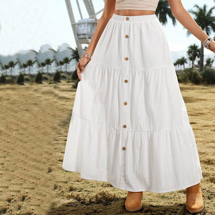 Jupe midi femme avec détails de boutons et design évasé Levoire