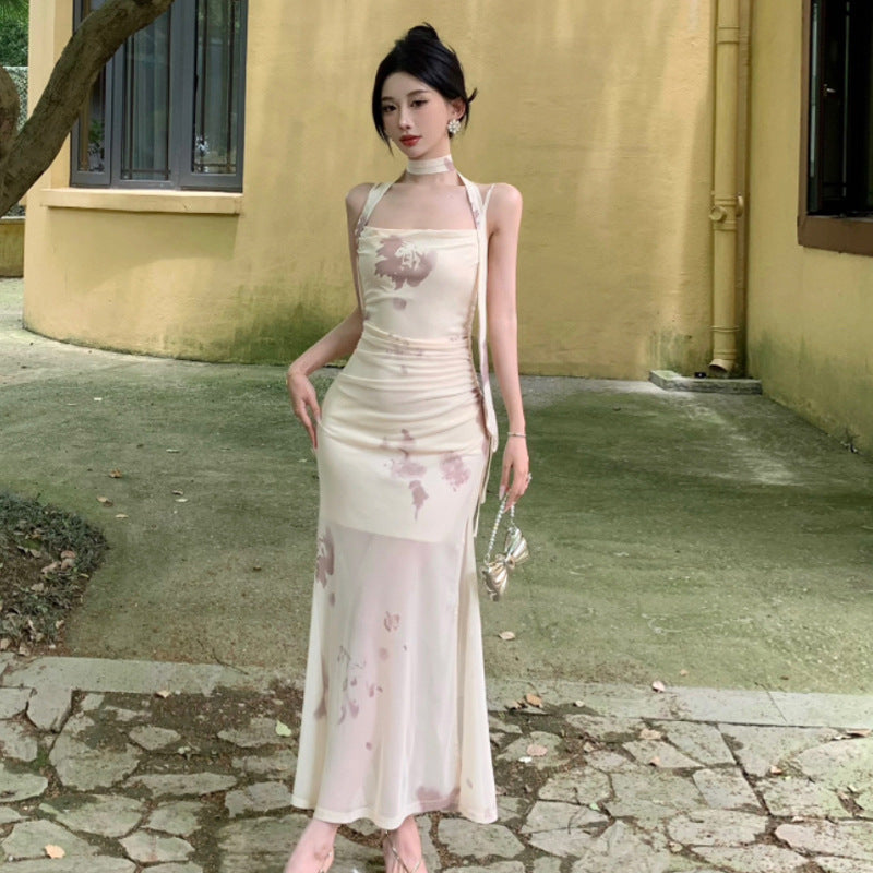 Levoire | Robe à une épaule Slimmante Sans manches Robe taille