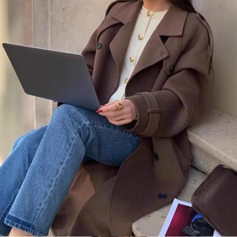 Manteau en laine surdimensionné pour femmes Avriane