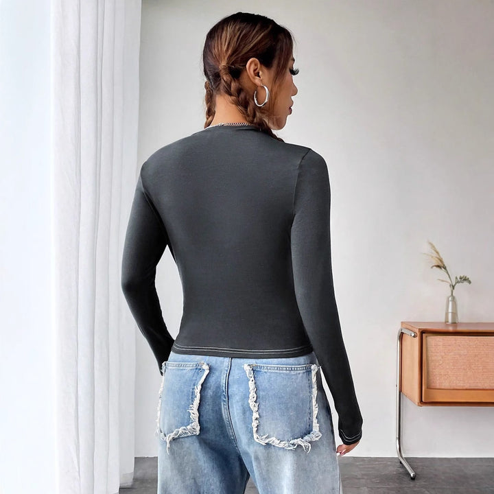 Chemisier à manches longues pour femmes avec impression de haute qualité et coupe ajustée Levoire